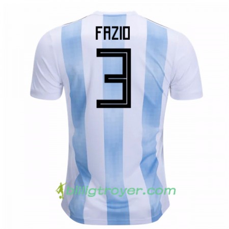 Billige Fotballdrakter Argentina Fazio 3 VM 2018 Hjemmedraktsett